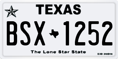 TX license plate BSX1252