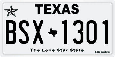 TX license plate BSX1301