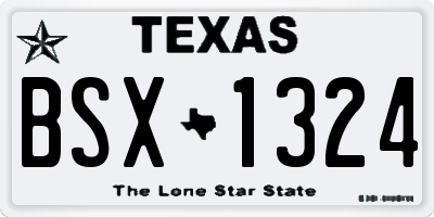 TX license plate BSX1324