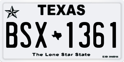 TX license plate BSX1361