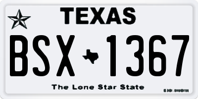 TX license plate BSX1367