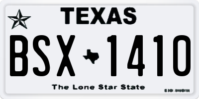 TX license plate BSX1410