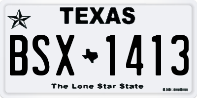 TX license plate BSX1413