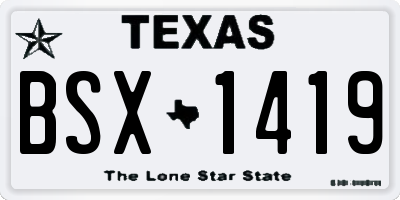 TX license plate BSX1419