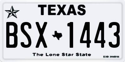 TX license plate BSX1443