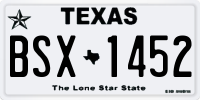 TX license plate BSX1452