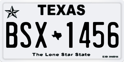 TX license plate BSX1456