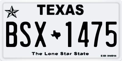 TX license plate BSX1475