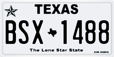 TX license plate BSX1488