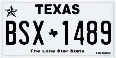 TX license plate BSX1489