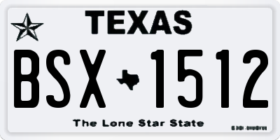 TX license plate BSX1512