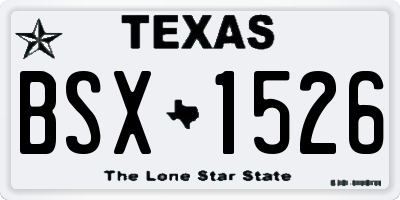 TX license plate BSX1526