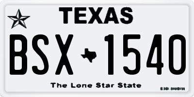 TX license plate BSX1540