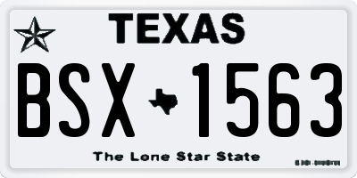 TX license plate BSX1563