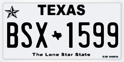 TX license plate BSX1599