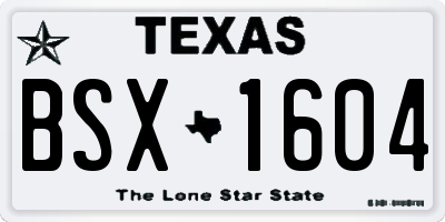 TX license plate BSX1604
