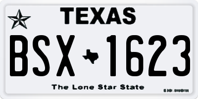 TX license plate BSX1623
