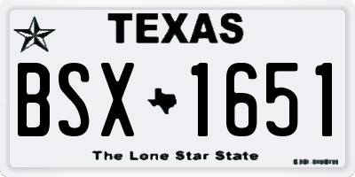 TX license plate BSX1651