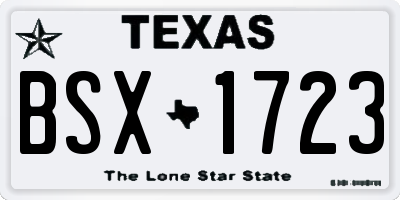 TX license plate BSX1723