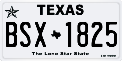 TX license plate BSX1825