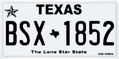 TX license plate BSX1852