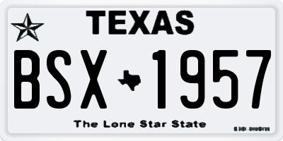TX license plate BSX1957