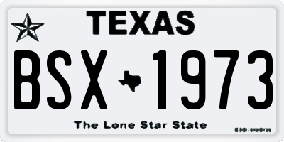 TX license plate BSX1973