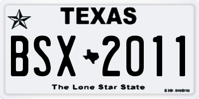TX license plate BSX2011