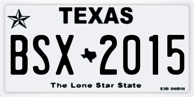 TX license plate BSX2015