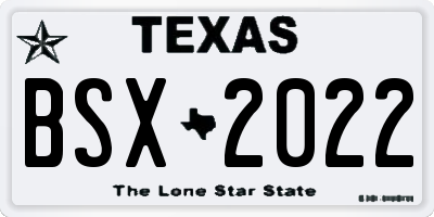 TX license plate BSX2022