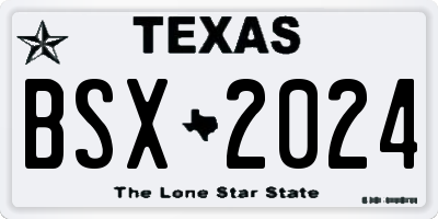 TX license plate BSX2024