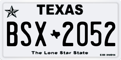 TX license plate BSX2052