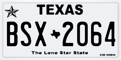 TX license plate BSX2064
