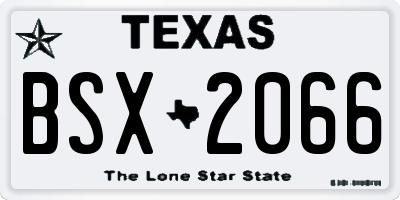 TX license plate BSX2066