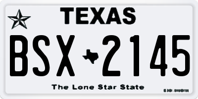 TX license plate BSX2145