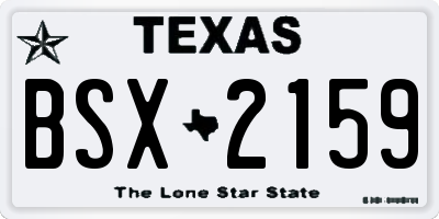 TX license plate BSX2159