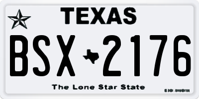 TX license plate BSX2176
