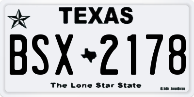 TX license plate BSX2178