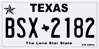 TX license plate BSX2182