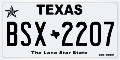 TX license plate BSX2207