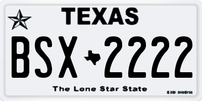 TX license plate BSX2222