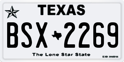 TX license plate BSX2269