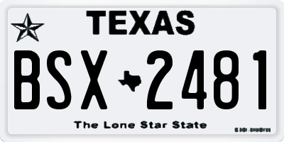 TX license plate BSX2481
