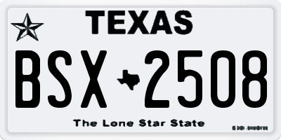 TX license plate BSX2508