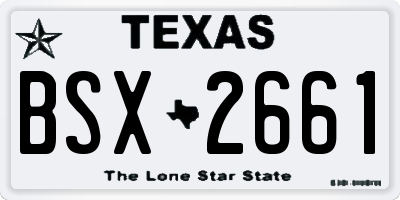 TX license plate BSX2661