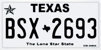 TX license plate BSX2693