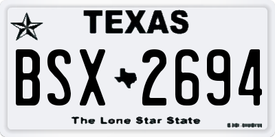 TX license plate BSX2694