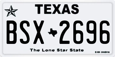 TX license plate BSX2696