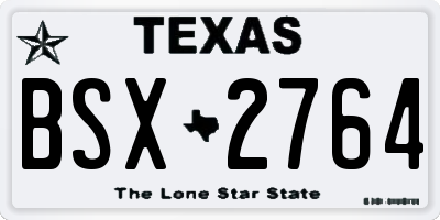 TX license plate BSX2764