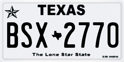 TX license plate BSX2770